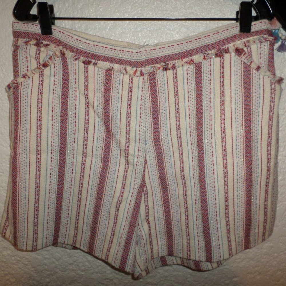 Lisa & Lucy Woven Fringe Shorts NWT L